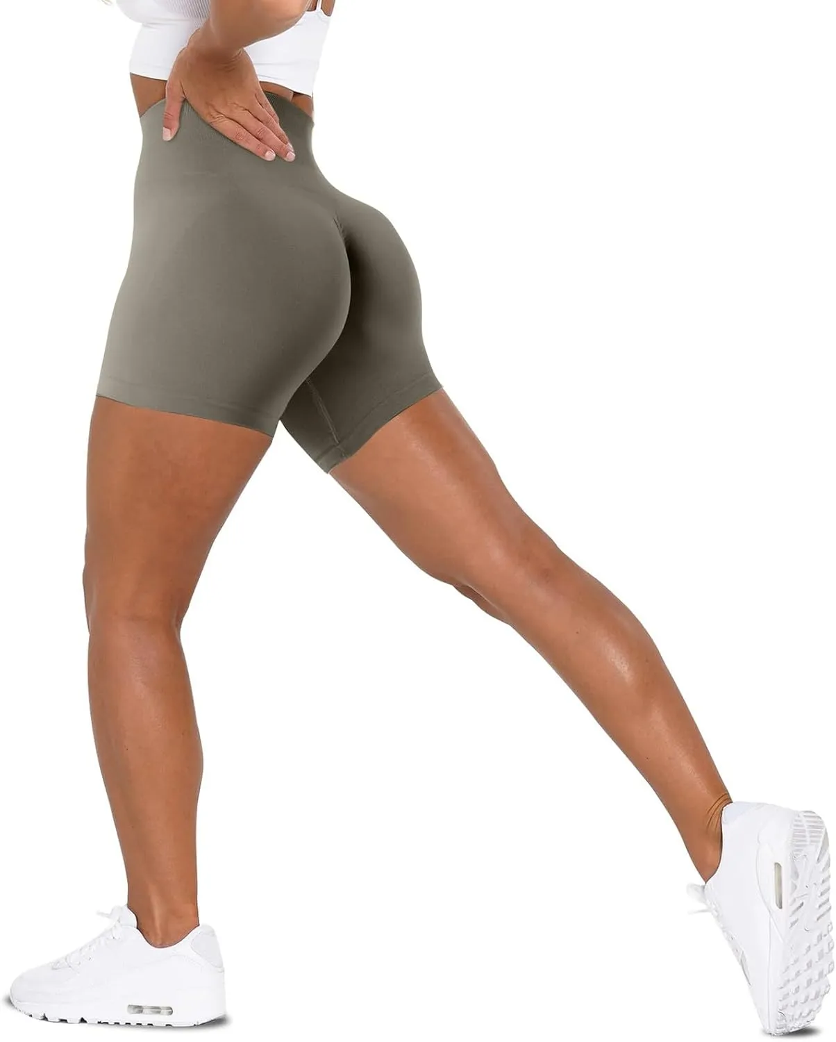 Workout Butt Lifting Shorts for Women High Waisted Seamless Gym Yoga Booty Shorts Tummy Control Comfy Soft Swimbottom