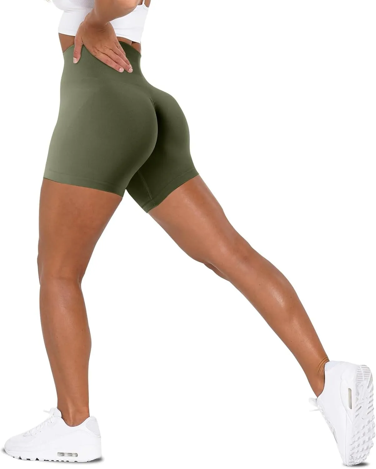 Workout Butt Lifting Shorts for Women High Waisted Seamless Gym Yoga Booty Shorts Tummy Control Comfy Soft Swimbottom