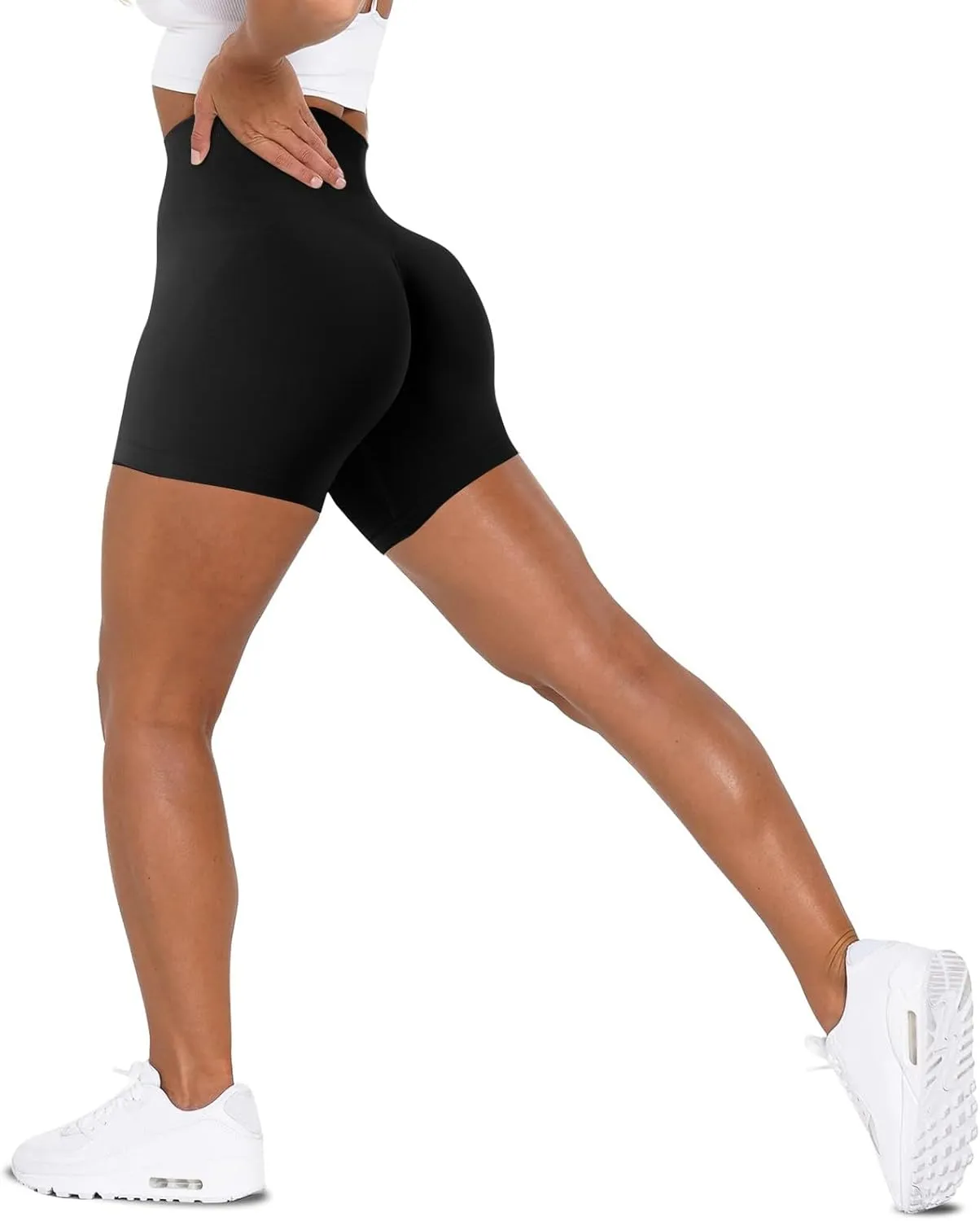 Workout Butt Lifting Shorts for Women High Waisted Seamless Gym Yoga Booty Shorts Tummy Control Comfy Soft Swimbottom
