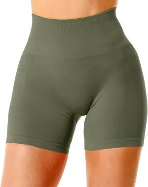 Workout Butt Lifting Shorts for Women High Waisted Seamless Gym Yoga Booty Shorts Tummy Control Comfy Soft Swimbottom
