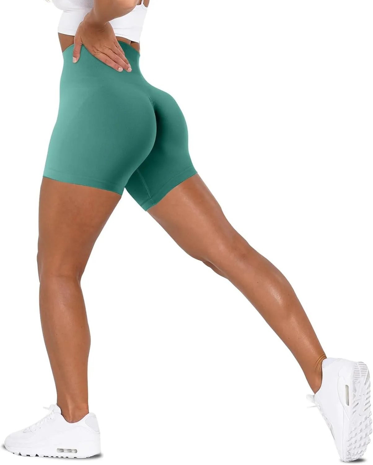Workout Butt Lifting Shorts for Women High Waisted Seamless Gym Yoga Booty Shorts Tummy Control Comfy Soft Swimbottom