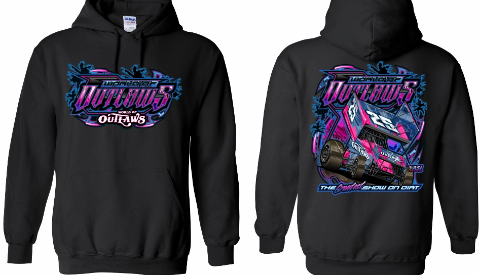 World of Outlaws- Sprint Car- Vibe Hooded Sweatshirt Black