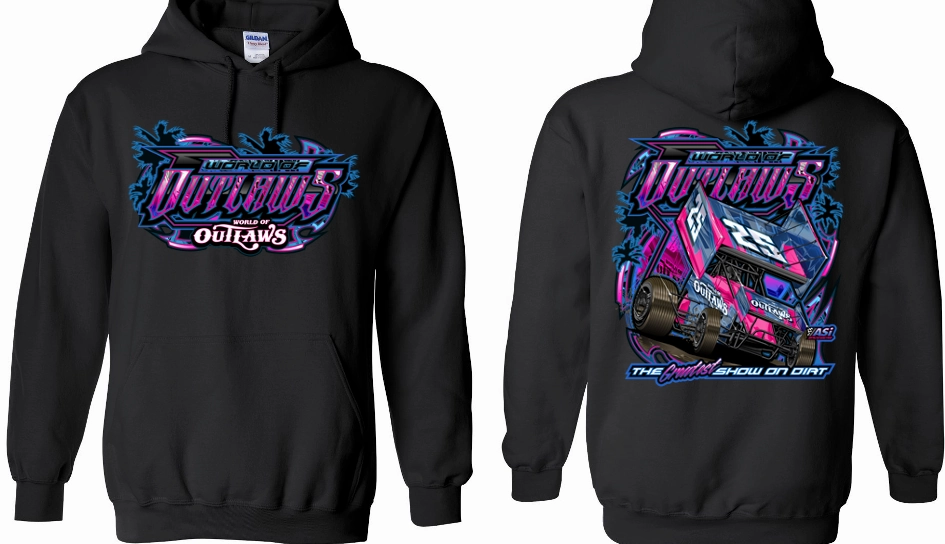 World of Outlaws- Sprint Car- Vibe Hooded Sweatshirt Black