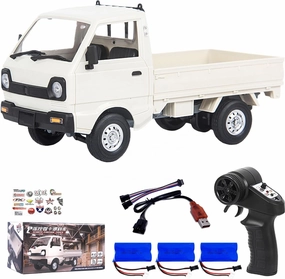 WPL D12 RC Truck 1/10 RC Crawler 2.4G Drift RC Cars Pickup with 3pcs Upgraded 1200mah Battery Remote Control Truck Crawler Full Scale RC Rock Crawler Off-Road wpl d12 RC Trucks