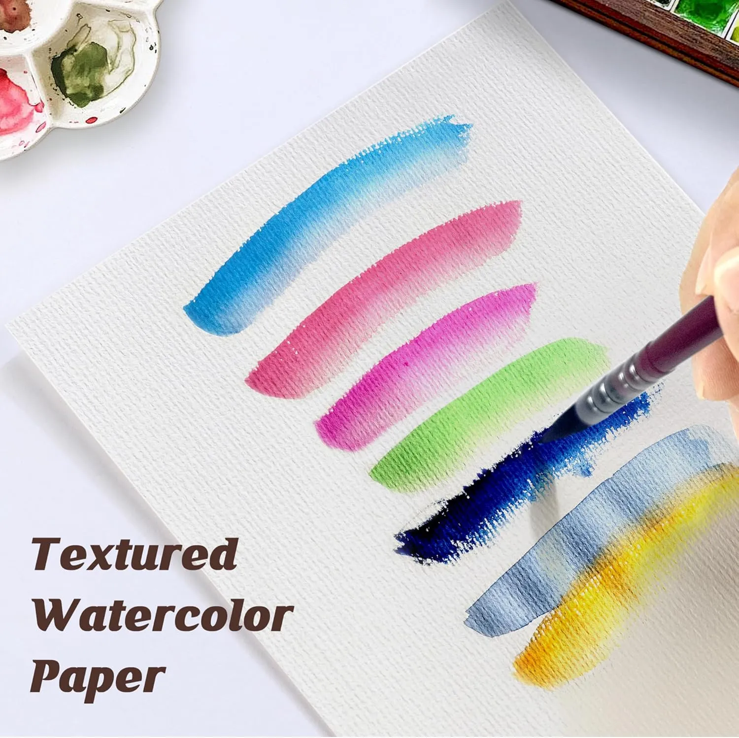 XWT Watercolor Paper Bulk 120 Sheets, 9x12in 110lb/230gsm, Cold Pressed Textured Water Color Paper, Art Supplies for Drawing, Painting, Card Making, Gift for Artists, Students, Kids on Christmas