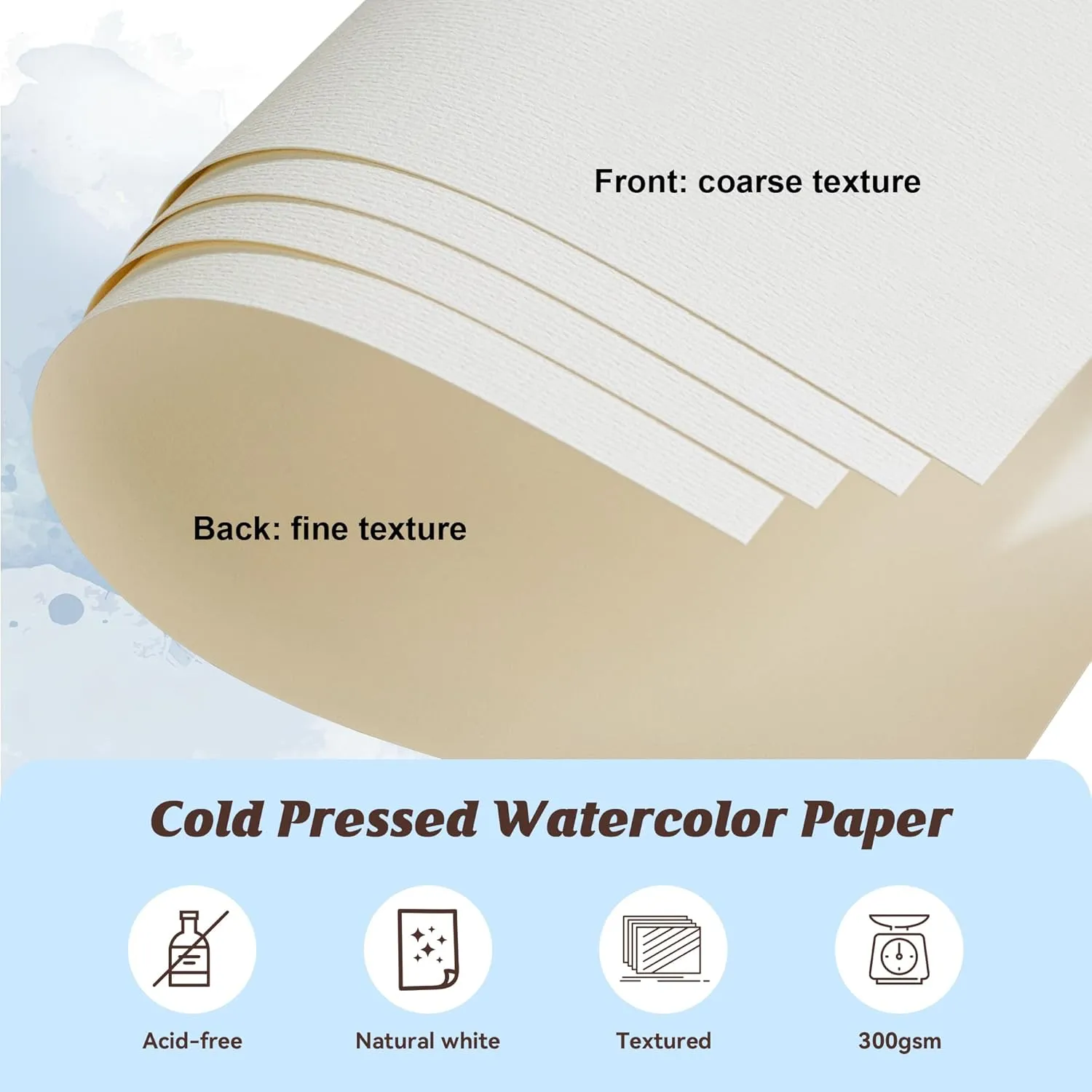 XWT Watercolor Paper Bulk 120 Sheets, 9x12in 110lb/230gsm, Cold Pressed Textured Water Color Paper, Art Supplies for Drawing, Painting, Card Making, Gift for Artists, Students, Kids on Christmas