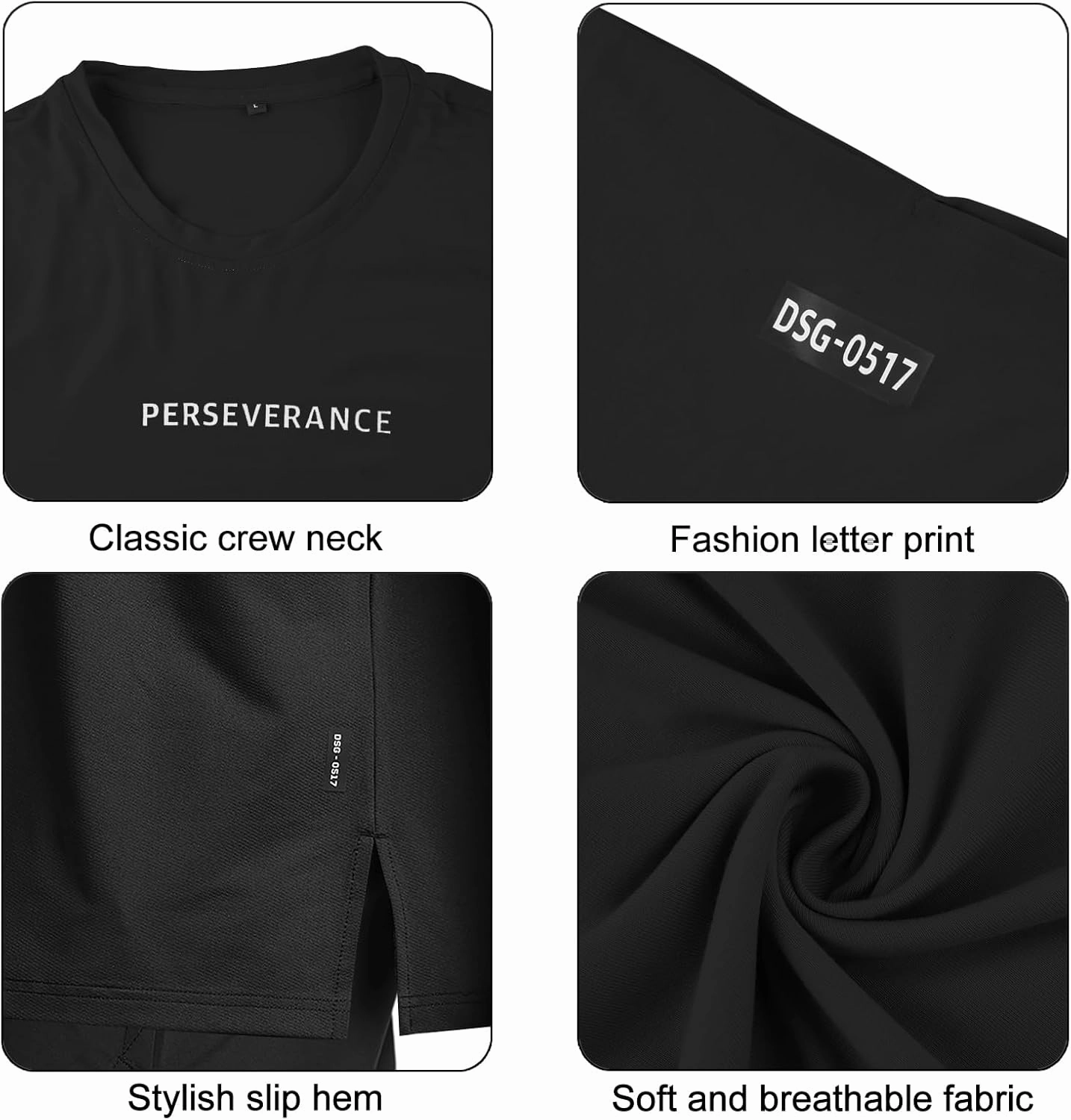 YawYews Men’s Fashion Athletic T-Shirts Short Sleeve Casual Tee Plain Loose Workout Gym Streetwear Shirts