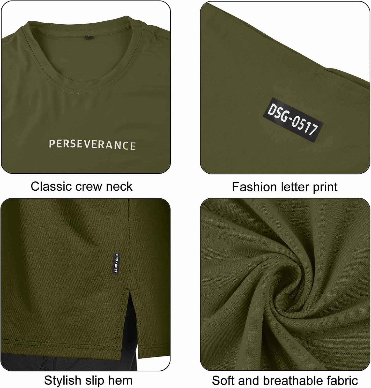 YawYews Men’s Fashion Athletic T-Shirts Short Sleeve Casual Tee Plain Loose Workout Gym Streetwear Shirts