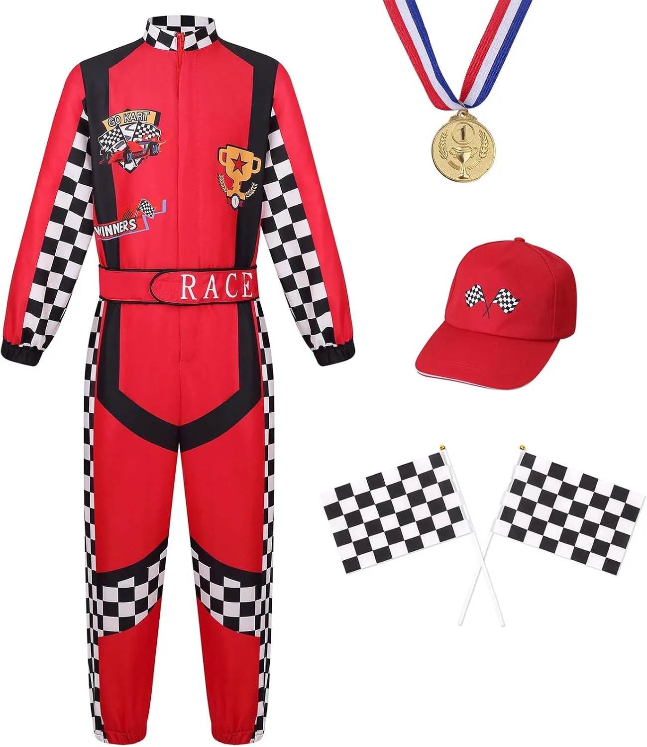 yolsun Race Car Driver Costume Boys, Cars Costume for Toddler Boys, Toddler Race Car Driver Costume
