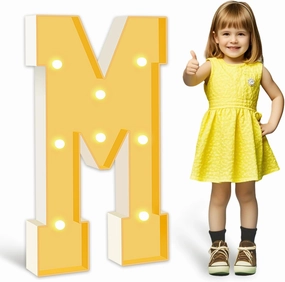 ZEELY 3FT Marquee Light Up Letters,Big Marquee Letter M for Party Decorations Baby Shower Anniversary Decor Room Wedding Decor, Marry Me Light Up Letters, Kids' Mosaic Kits