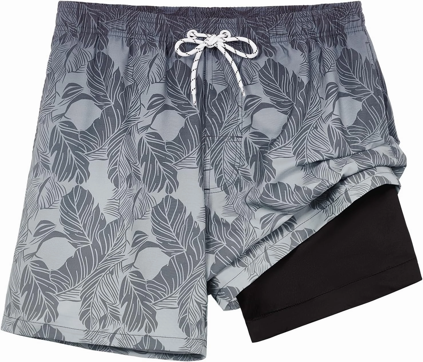zeetoo Mens Swim Trunks with Compression Liner 5.5" Inseam Swim Shorts Quick Dry Shorts