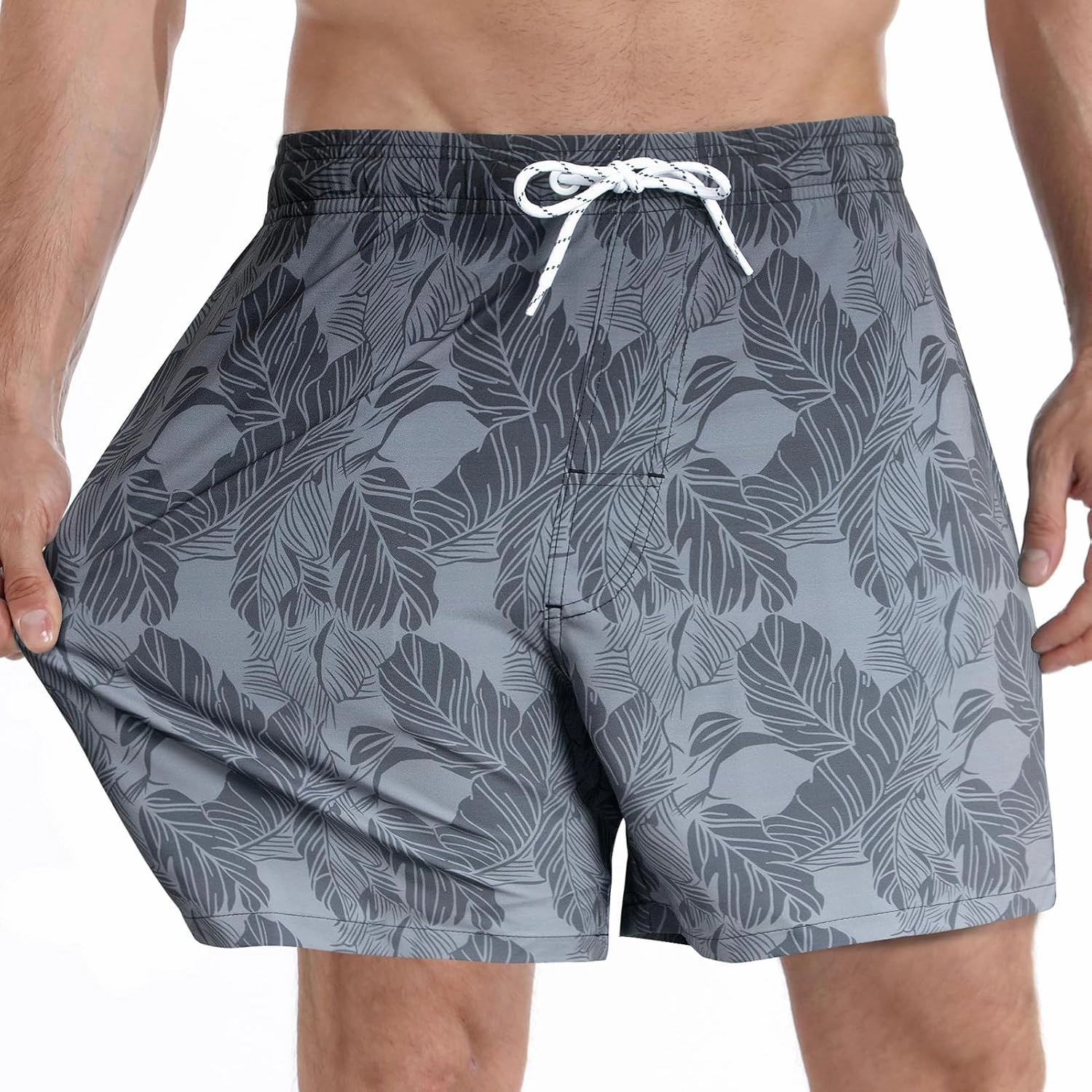 zeetoo Mens Swim Trunks with Compression Liner 5.5" Inseam Swim Shorts Quick Dry Shorts