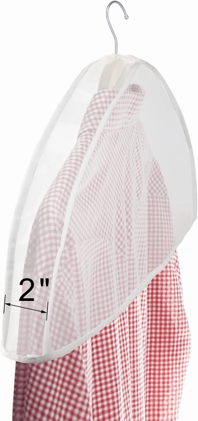 Zilink Shoulder Covers for Clothes (Set of 15) Breathable Garment Dust Covers Protectors with 2" Gusset for Suit, Coats, Jackets, Dress Closet Storage