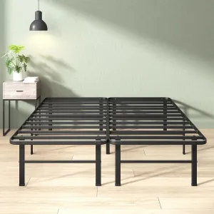 ZINUS Rumi 14in Full Metal Bed Frame, Quick Assembly SmartBase® Mattress Foundation, Heavy Duty Sturdy Steel with No Box Spring Needed, Eco-Friendly Packaging, Black