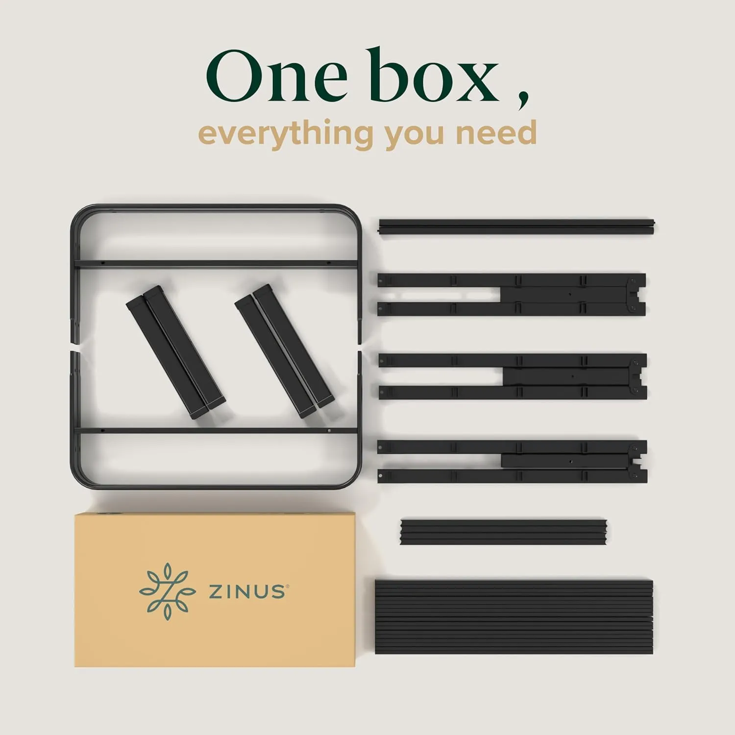 ZINUS Rumi 14in Full Metal Bed Frame, Quick Assembly SmartBase® Mattress Foundation, Heavy Duty Sturdy Steel with No Box Spring Needed, Eco-Friendly Packaging, Black