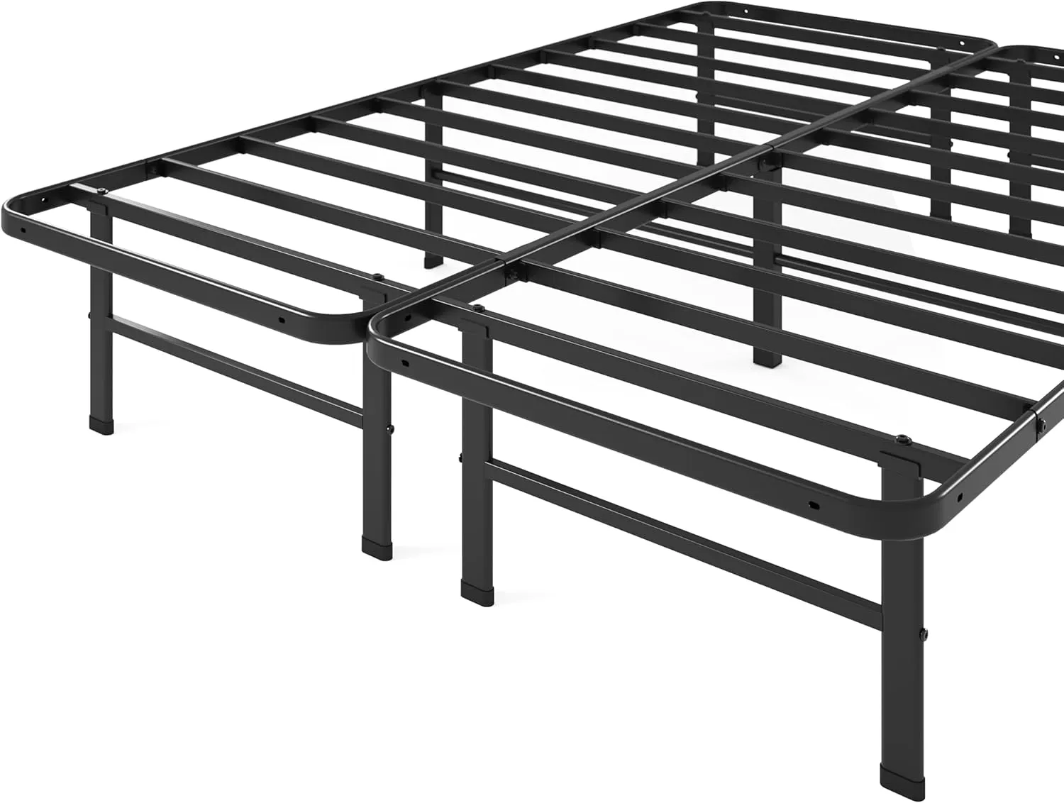 ZINUS Rumi 14in Full Metal Bed Frame, Quick Assembly SmartBase® Mattress Foundation, Heavy Duty Sturdy Steel with No Box Spring Needed, Eco-Friendly Packaging, Black