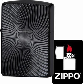 Zippo 62TIBK-WAVE 62TIBK-WAVE Windproof Brass Lighter Armor Titanium Coating with Special Sticker Black
