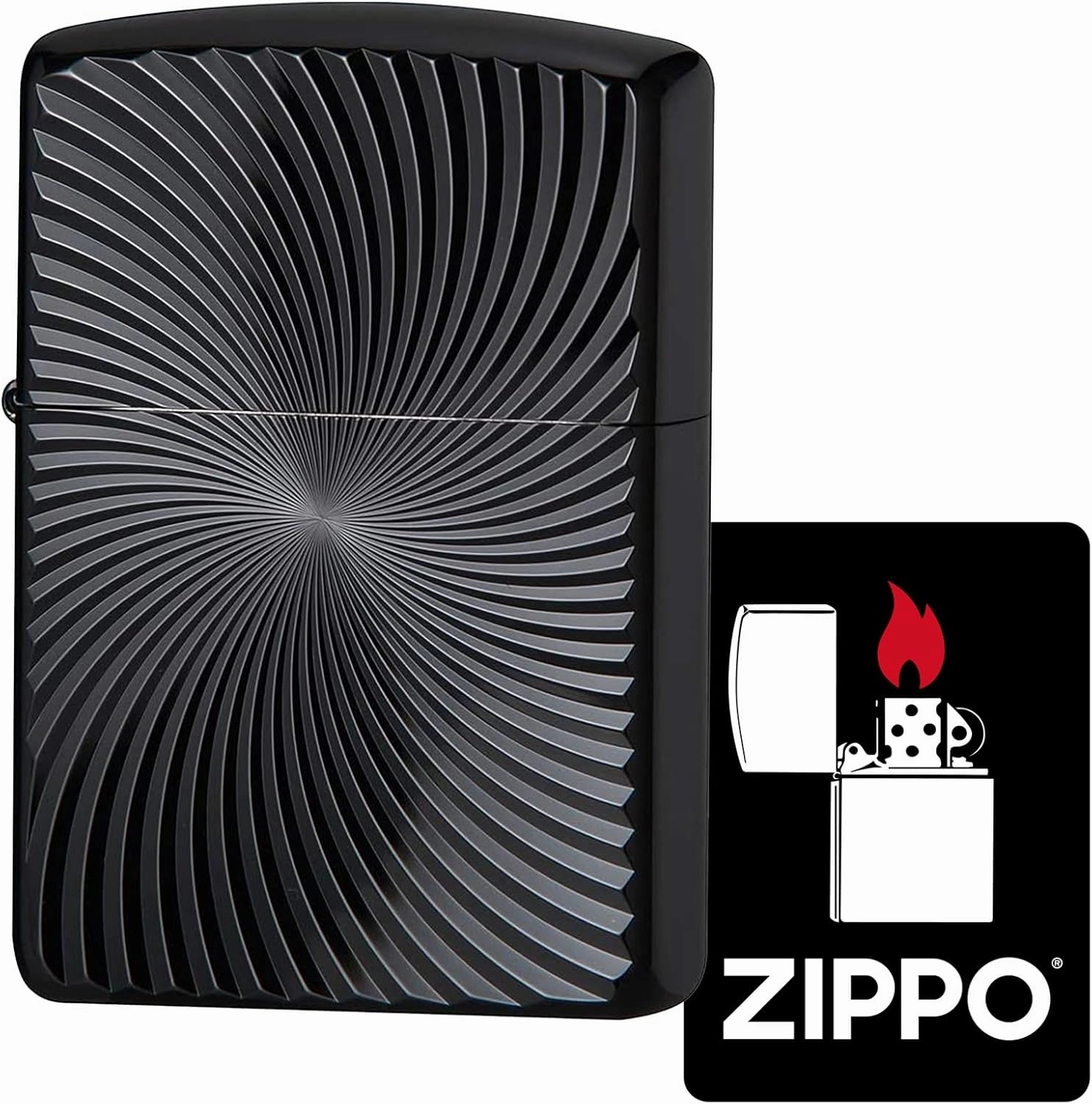 Zippo 62TIBK-WAVE 62TIBK-WAVE Windproof Brass Lighter Armor Titanium Coating with Special Sticker Black