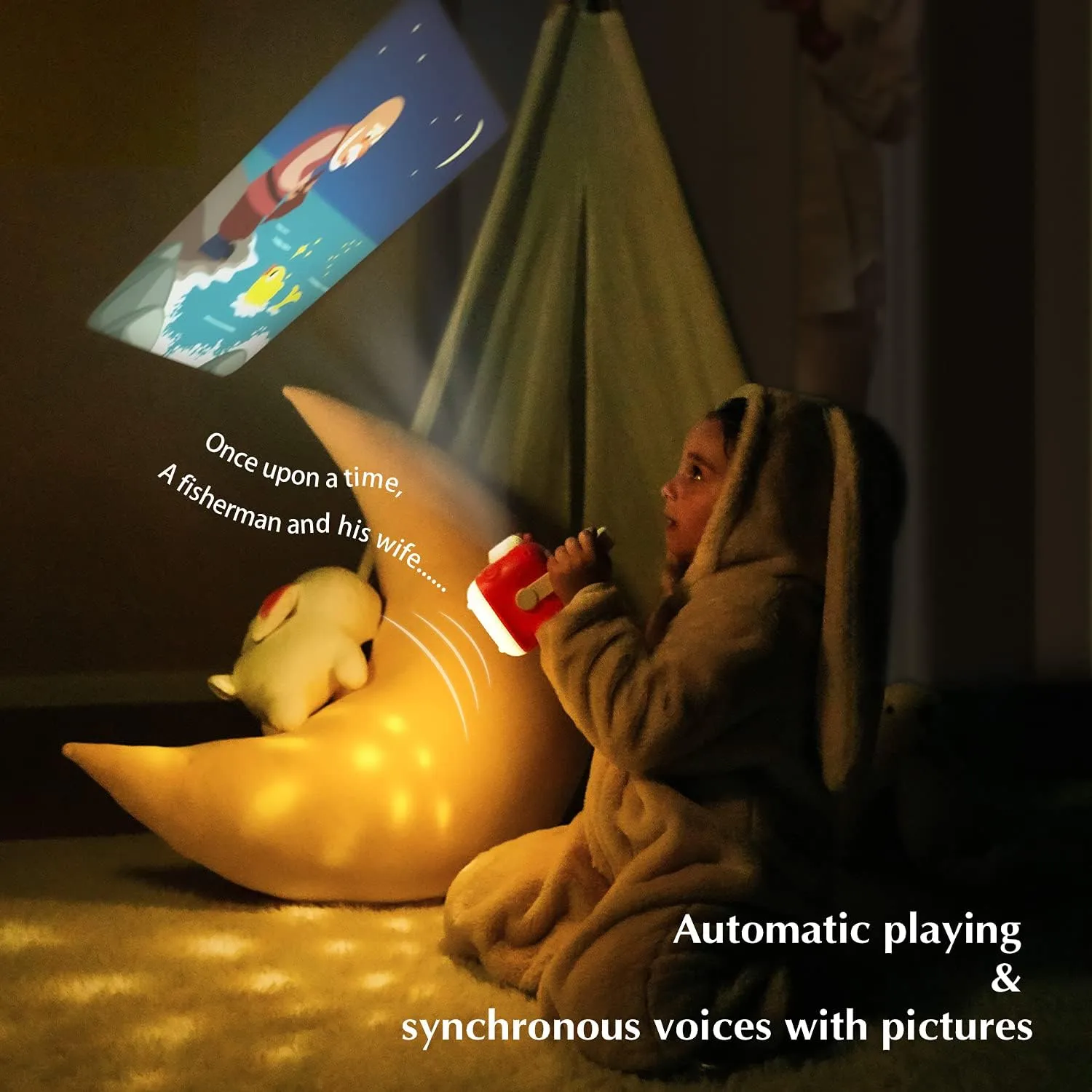 ZZZMOON Story Projector for Kids, Gifts for 2 3 4 Year Old Toys for Girls and Boys, Kids Projector Storybook for Toddlers Toys Ages 2-4